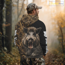 Load image into Gallery viewer, Custom Boar Hunting Brown Camo Shirts for Men, Hunting Gifts, Camouflage Boar Hunting Shirt NBT267