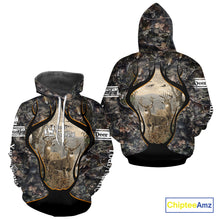 Load image into Gallery viewer, Whitetail Deer Custom Name 3D Printed Long Sleeve Hoodies, Deer Hunting Shirt, Hunting Season NBT304