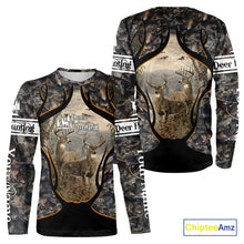 Load image into Gallery viewer, Whitetail Deer Custom Name 3D Printed Long Sleeve Hoodies, Deer Hunting Shirt, Hunting Season NBT304