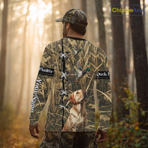 Duck Hunting Labrador Retriever 3D All Over Printed Camouflage Shirts, Duck Hunting Clothes NBT106