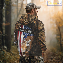 Load image into Gallery viewer, Forest Camo Deer Hunting Shirt American Flag Full All Over 3D Printed Hoodie For Men NBT321