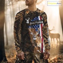 Load image into Gallery viewer, Forest Camo Deer Hunting Shirt American Flag Full All Over 3D Printed Hoodie For Men NBT321