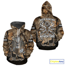 Load image into Gallery viewer, Brown Camo Deer Hunting 3D All Over Print Shirt, Custom Name Big Game for the Deer Hunter NBT29