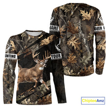 Load image into Gallery viewer, Personalized Whitetail Deer Hunting Fall Season Camo Printing Shirts Deer Hunting Gift Hoodie NBT323