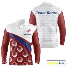 Load image into Gallery viewer, Funny Golf Balls Pattern Mens Golf Polo Shirts Custom Name Golf Apparel For Men | Red NBT739