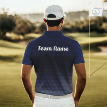 Load image into Gallery viewer, Funny Golf Balls Pattern Mens Golf Polo Shirts Custom Name Golf Apparel For Men | Blue NBT740