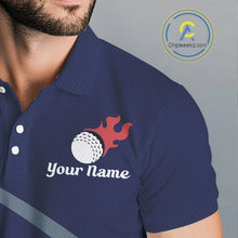 Load image into Gallery viewer, Funny Golf Balls Pattern Mens Golf Polo Shirts Custom Name Golf Apparel For Men | Blue NBT740