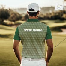 Load image into Gallery viewer, Funny Golf Balls Pattern Mens Golf Polo Shirts Custom Name Golf Apparel For Men | Green NBT741
