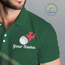 Load image into Gallery viewer, Funny Golf Balls Pattern Mens Golf Polo Shirts Custom Name Golf Apparel For Men | Green NBT741