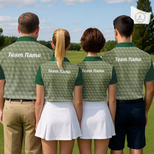 Load image into Gallery viewer, Funny Golf Balls Pattern Mens Golf Polo Shirts Custom Name Golf Apparel For Men | Green NBT741