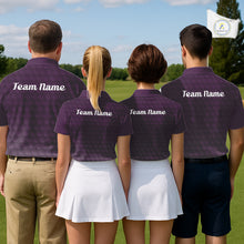 Load image into Gallery viewer, Funny Golf Balls Pattern Mens Golf Polo Shirts Custom Name Golf Apparel For Men | Purple NBT742