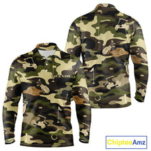 Load image into Gallery viewer, Green Camo Mens Golf Polo Shirts Custom Golf Attire For Men, Personalized Golfer Gifts NBT626