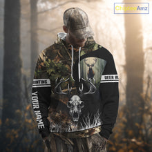 Load image into Gallery viewer, Camo Deer Hunting Shirt with Antlers Skull – Personalized Hunting Clothes, Hunting Gifts for Men NBT43