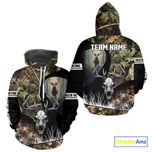 Load image into Gallery viewer, Camo Deer Hunting Shirt with Antlers Skull – Personalized Hunting Clothes, Hunting Gifts for Men NBT43