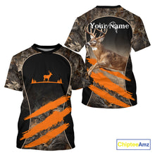 Load image into Gallery viewer, Whitetail Deer Hunting Shirt Camouflage Orange 3D, Deer Hunter Custom Name, Hunting Gift NBT248