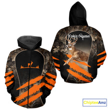 Load image into Gallery viewer, Whitetail Deer Hunting Shirt Camouflage Orange 3D, Deer Hunter Custom Name, Hunting Gift NBT248