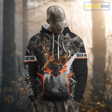 Load image into Gallery viewer, Jumping Whitetail Deer Hunting Dark Camo Custom Name 3D All Over Printed Shirts, Hunting Gifts NBT73