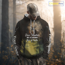 Load image into Gallery viewer, Best Brown Camo Deer Hunting Clothes Custom Name Whitetail Deer Design Hunting Gifts NBT78