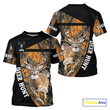 Load image into Gallery viewer, Custom Orange Camo Personalized Hunting Shirts for Men, Deer Hunting Clothes, Hunting Gifts NBT187