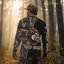 Load image into Gallery viewer, Custom Brown Camo with TX Flag Boar Hunting Shirts for Men, Boar Hunting Clothes, Hunting Gifts NBT188