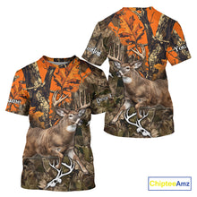 Load image into Gallery viewer, Personalized Whitetail Deer Hunting Camo Full Printing Shirts Deer Hunting Gift for Hunters NBT272