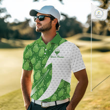 Load image into Gallery viewer, Green Golf Pattern Polo Golf Shirt For Men Custom Mens Golf Clothes, Best Golf Gifts NBT572