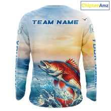 Load image into Gallery viewer, Redfish Fishing Sunset Custom Fishing Long Sleeve Shirt, Redfish Compass Offshore Fishing Apparel NBT587