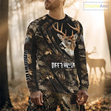 Load image into Gallery viewer, Personalized Whitetail Deer Hunting 3D All Over Printed Hoodie Brown Autumn Leaves Camo NBT276