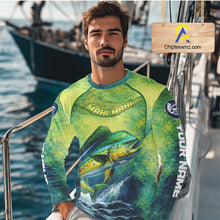 Load image into Gallery viewer, Custom Mahi Mahi Fishing Shirts For Team, Custom Saltwater Fishing Shirts|Green NBT468