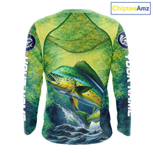 Load image into Gallery viewer, Custom Mahi Mahi Fishing Shirts For Team, Custom Saltwater Fishing Shirts|Green NBT468