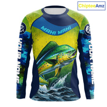 Load image into Gallery viewer, Custom Mahi Mahi Fishing Shirts For Team, Custom Saltwater Fishing Shirts|Blue NBT469