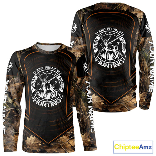Brown Camouflage Deer Hunting 3D Printing Custom Name Shirts, Deer Hunting Apparel NBT213