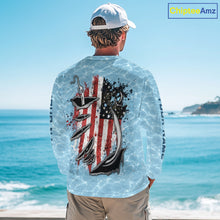 Load image into Gallery viewer, Custom Bass Fishing Long Sleeve American Flag Fish Reaper Fishing Shirts, Bass Fishing Jerseys NBT729