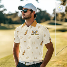 Load image into Gallery viewer, Mens Golf Polos Shirts Custom Born To Golf Forced To Work, Argyle Beer Pattern Golf Team Shirt NBT753