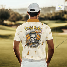 Load image into Gallery viewer, Mens Golf Polos Shirts Custom Born To Golf Forced To Work, Argyle Beer Pattern Golf Team Shirt NBT753
