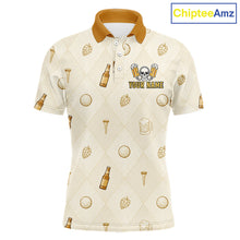 Load image into Gallery viewer, Mens Golf Polos Shirts Custom Born To Golf Forced To Work, Argyle Beer Pattern Golf Team Shirt NBT753