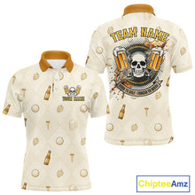 Load image into Gallery viewer, Mens Golf Polos Shirts Custom Born To Golf Forced To Work, Argyle Beer Pattern Golf Team Shirt NBT753