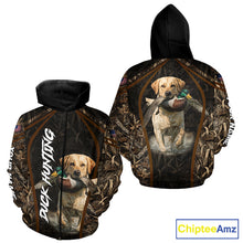 Load image into Gallery viewer, Waterfowl Duck Hunting Yellow Labrador Retriever Camo US Flag 3D Shirts, Duck Hunting Gifts NBT239