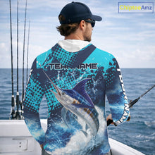 Load image into Gallery viewer, Thunder Lightning Marlin Performance Fishing Shirts with Hood, Marlin Offshore Fishing Shirts NBT452