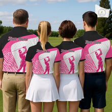 Load image into Gallery viewer, Pink Zebra Pattern Mens Golf Polo Shirts Custom Name Gift For Golf Lovers NBT580