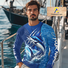 Load image into Gallery viewer, Marlin Fishing Custom Long Sleeve Performance Fishing Shirts, Marlin Saltwater Fishing Shirt NBT720