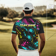 Load image into Gallery viewer, Man wearing Golf Skull Graffiti Golf Polo Shirt on golf course, streetwear skull graffiti design, tailored fit breathable polyester, custom team shirt