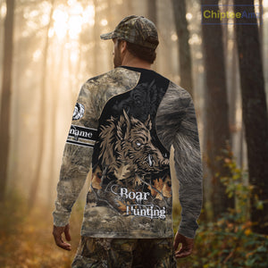 Wild Boar Hunting Camouflage Personalized Shirts for Boar Hunter, Hunting Gifts NBT127