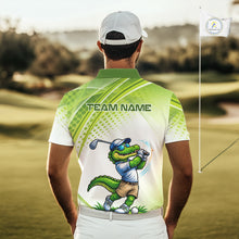 Load image into Gallery viewer, Funny White And Green Alligrator Golf Polo Shirts For Men Custom Team Alligator Golf Outfit, Golfer Gifts NBT508