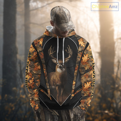 Custom Whitetail Deer Hunting Autumn Dark Camouflage 3D Shirts, Best Gift Ideas for Hunters NBT241