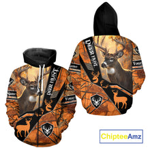 Load image into Gallery viewer, Deer Hunting Orange Camouflage 3D Printing Custom Name Shirts, Best Deer Hunting Shirts for Men NBT152