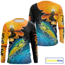 Load image into Gallery viewer, Saltwater long sleeve fishing shirt with fish reaper design 