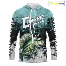 Load image into Gallery viewer, Personalized Crappie Fishing Jersey, Team Crappie Fishing Long Sleeve Hooded Tournament Shirts NBT694