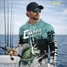 Load image into Gallery viewer, Personalized Crappie Fishing Jersey, Team Crappie Fishing Long Sleeve Hooded Tournament Shirts NBT694
