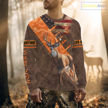 Load image into Gallery viewer, Whitetail Deer Hunting Leather Pattern Custom Name Shirt 3D All Over Printed Clothes, Hunting Gifts NBT90